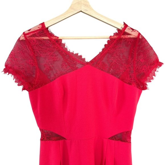 BCBGMaxAzria Nel Lipstick Red Lace Cocktail Dress - Picture 6 of 13